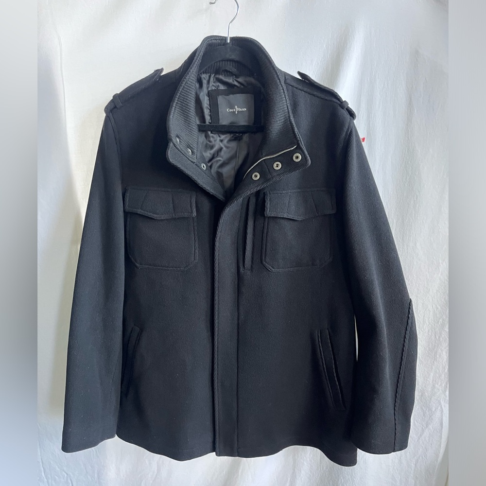 Men’s Cole Haan black wool twill jacket